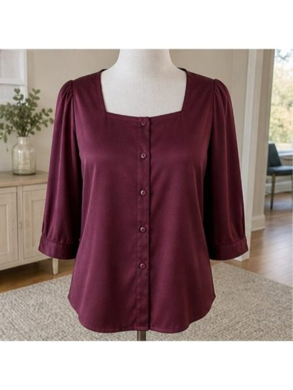 Burgundy Tunic Blouse